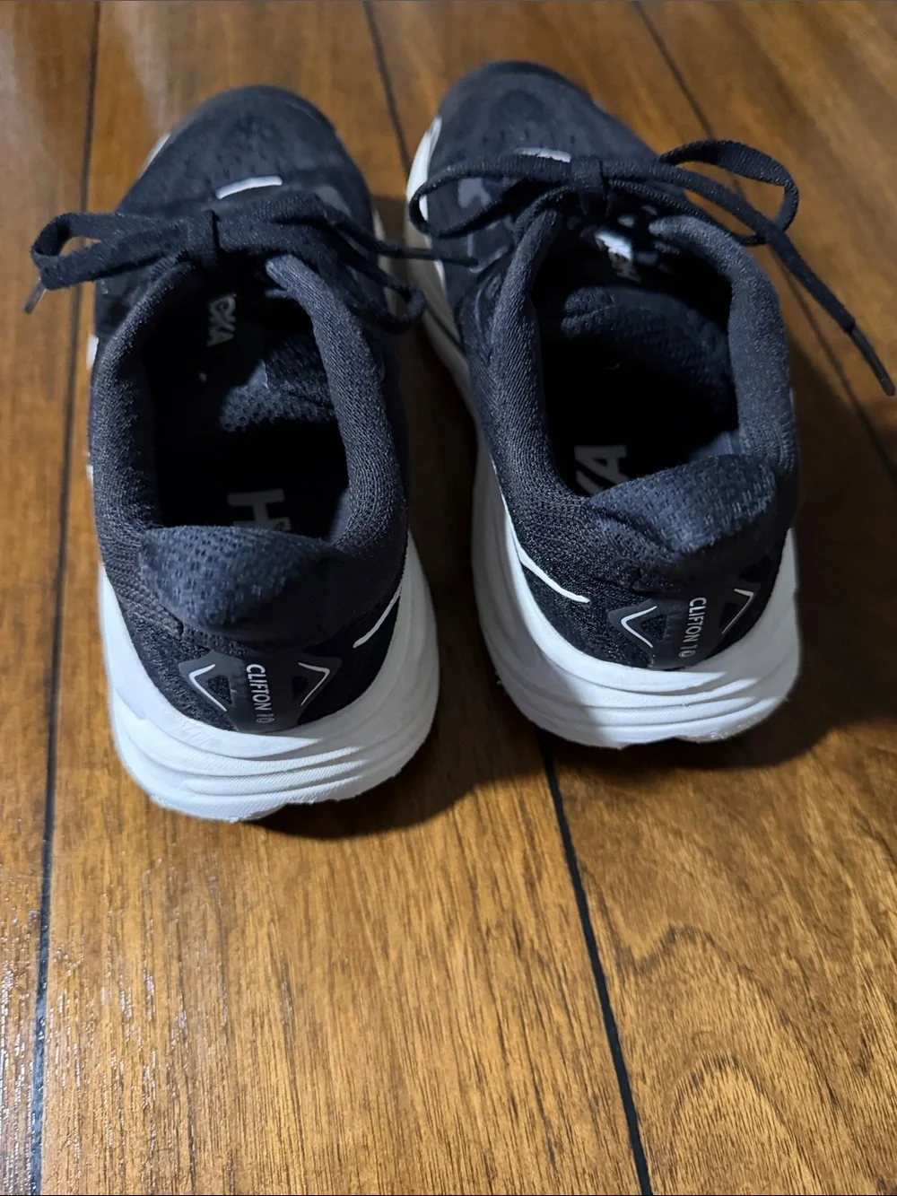 Hoka Black and White Road Running Shoes